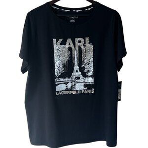 Karl Lagerfeld Paris Sequined T-Shirt, 1X